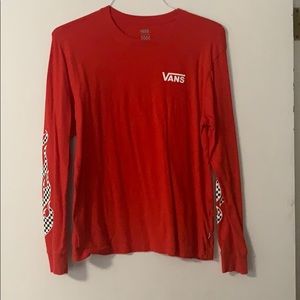 Vans flame checkerboard red long sleeve t-shirt